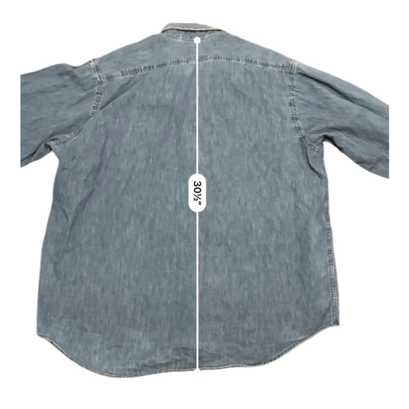 Camel Button Down Shirt Denim Embroidered Long Sleeve Vintage Made In USA Sz XL - Picture 9 of 10